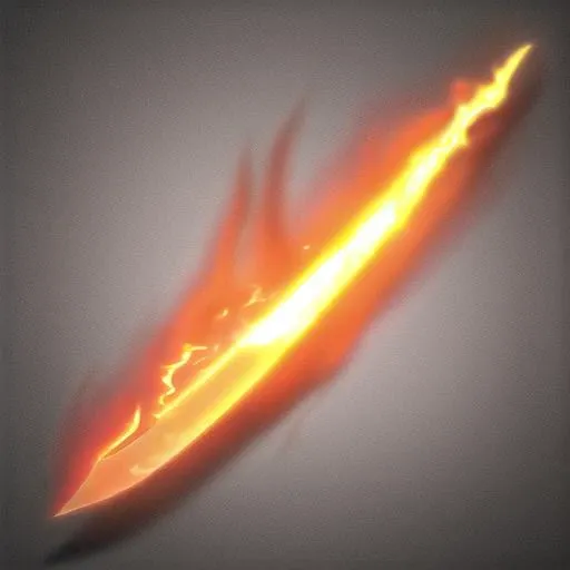 masterpiece, best quality, highres, extremely detailed 8k wallpaper, very clear,
A sword, flame and fire, thin, sharp, detailed, game icon, (master work),
