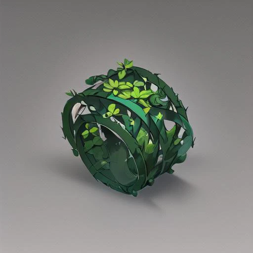 Intricate magic ring made of vines, , cartoon, flower, game icon (masterpiece)