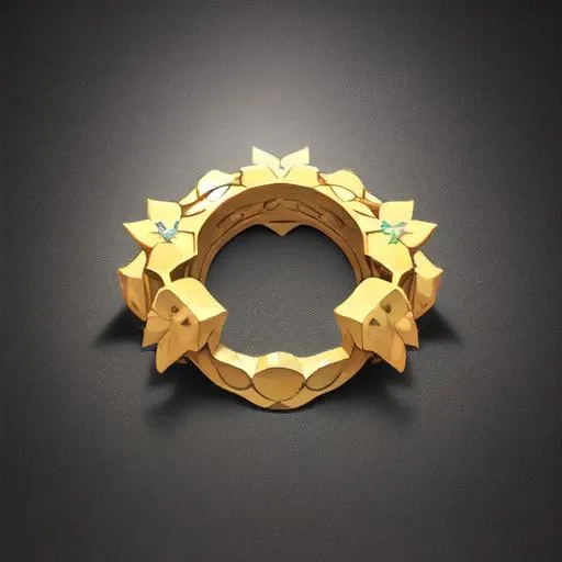 Intricate magic ring made of vines, , cartoon, flower, game icon (masterpiece)