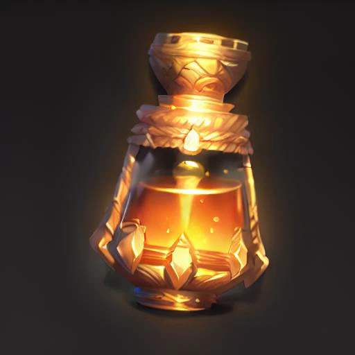 A bottle of magic Potion,pendant,rope,reasonable structure, black
bottom, high definition, game icon,Chinese pattern,
Chinese style,(2d ),black background <lora:last:1>