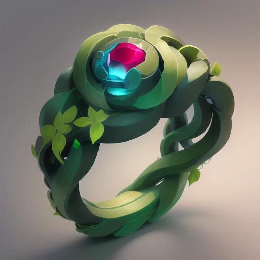 {Intricate magic ringmade of vines} , inlaid red gemstones,cartoon, flower, game icon (masterpiece) <lora:GameIconResearch_ring_Lora:1>