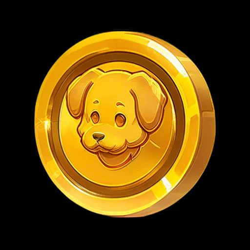 A gold coin with an dog on it, (masterpiece, top quality,best quality, official art, beautiful and aesthetic:1.2), Game ICON, masterpieces, HD Transparent background, Blender cycle, Volume light, No human, objectification, fantasy, Negative prompt, best quality,<lora:jinbione-000018:1>