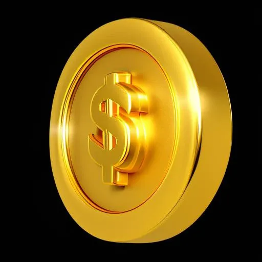 A gold coin with an $ on it,(masterpiece, top quality, official art, beautiful and aesthetic:1.2), masterpieces, HD Transparent background, 3D rendering 2D, Blender cycle, Volume light, No human, objectification, fantasy, best quality,<lora:GameIconResearch_coin2_Lora:1>