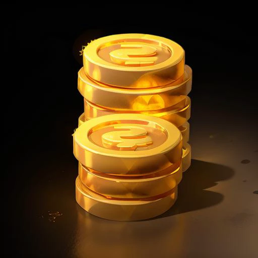 stacks of gold coins, (masterpiece, top quality, official art, beautiful and aesthetic:1.2), Game ICON, masterpieces, HD Transparent background, Blender cycle, Volume light, No human, objectification, fantasy, Negative prompt, best quality, <lora:jinbi_icon-000018:1>