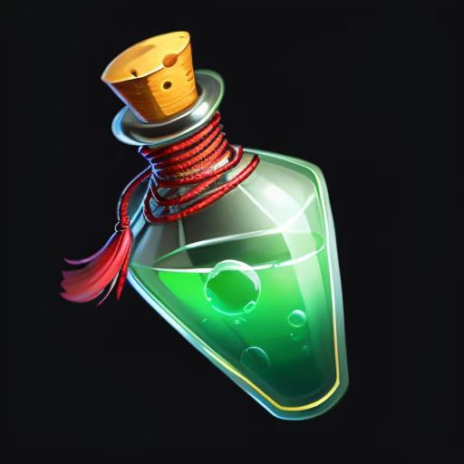 a bottle, gems, rope,reasonable structure, black
bottom, high definition, game icon,Chinese pattern,
Chinese style,(2d ),black background <lora:bottle:0.8>