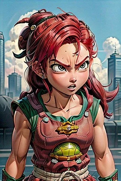 (Super Saiyan Ariel), 1girl, high quality, <lora:princess_V1:0.5>, angry, (((style of Akira Toriyama))),