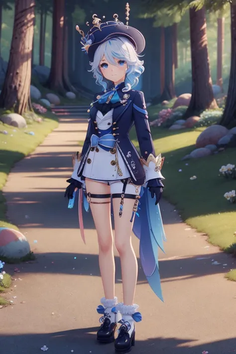 <lora:FurinaGI_00_01:0.8>, (masterpiece), (best quality), (detailed background, best lighting), ultra-detailed, highly detailed, (blush), solo,
<BRAKE>
(beach:1.4), forest, stone, on grass, on beach, (colorful flowers), shadow, sunlight, warm, side lighting,
<BRAKE>
frna, 1girl, long hair, looking at viewer, bangs, blue eyes, shirt, gloves, long sleeves, hat, hair between eyes, jewelry, closed mouth, blue hair, standing, jacket, full body, white shirt, braid, white hair, multicolored hair, earrings, shoes, shorts, black gloves, white gloves, streaked hair, short shorts, thigh strap, swept bangs, white socks, blue jacket, brooch, blue headwear, blue footwear, white shorts, blue gloves, tilted headwear, blue ascot <lora:CandyMagic:1>