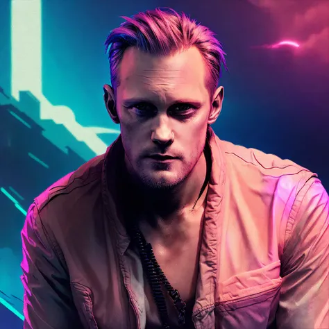 synthwavepunk, nvinkpunk, a professional photograph of alexander_skarsgard, <lora:alex_skarsgard_01_768_313samples:1>