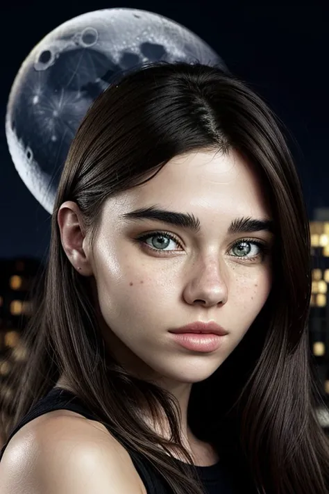 mosaic style portrait of realistic photo of <lyco:sd15_MilanaVino_loha_32_v1-000011:.9> MilanaVino, face, eyes, moon symbols
