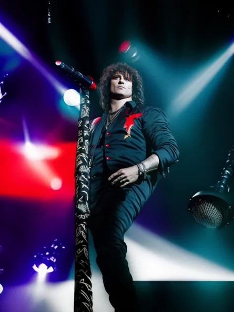 photo of a sks man in the stage, rock star with a microphone in the hand, with neon lights in the background, 8k, high detailed face, high quality <lyco:locon_perfecteyes_v1_from_v1_64_32:0.75> <lora:bumbury:1>