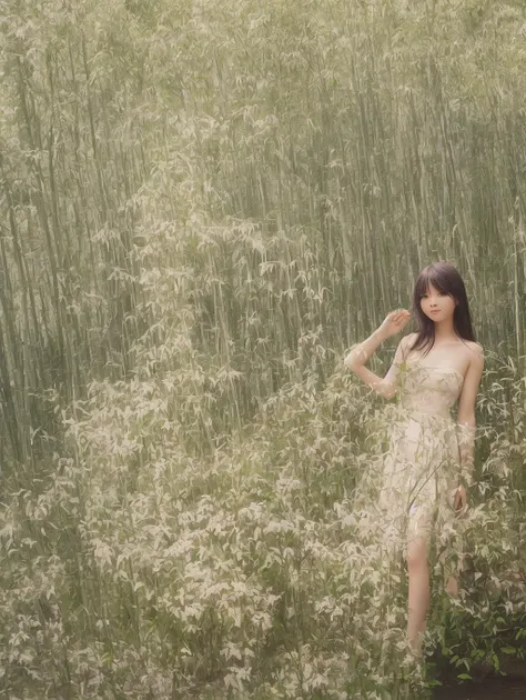 Best quality, Masterpiece, 超高分辨率, (Photorealistic:1.4),1girll, Solo, Realistic, Long hair,Meatball heads
,Black hair,Transparent raincoat,(tit),full bodyesbian,breasts out,Skirt lift,Exposing the ,Pubic hair,At night,sky,milky ways,Outdoor forest,Bare feet,flower field,