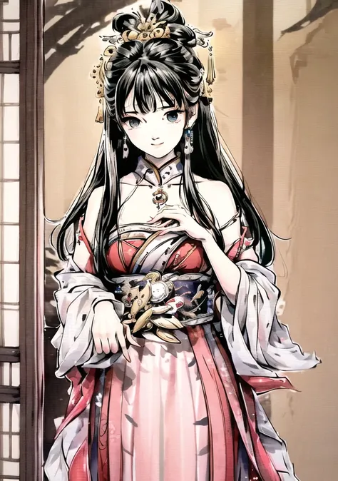 unparalleled masterpiece, ultra realistic 8k CG, perfect artwork, wallpaper, 1girl young girl bishoujo,solo,china dress,Beautiful face,
hair ornament,looking at viewer,smile,closed mouth,china dress,dress,hair ornament, necklace, jewelry, earrings, chinese clothes, <lora:moxin_1010:1>