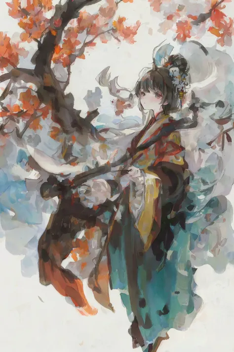 (white background:1.4), ((tachi-e)), original,(illustration:1.1),(best quality),(masterpiece:1.1),(extremely detailed CG unity 8k wallpaper:1.1), (colorful:0.9),(panorama shot:1.4),(full body:1.05),(solo:1.2),
(ink splashing),(color splashing),((watercolor)),
clear sharp focus,{ 1girl standing },((chinese style )),(flowers,woods),outdoors,rocks,
looking at viewer, make happy expressions,soft smile,pure,beautyfull detailed face and eyes,beautyfull intricacy clothing decorative pattern details,
black hair,black eyes,