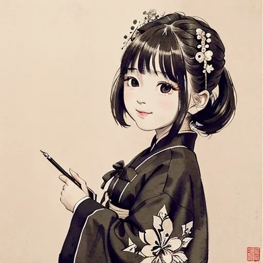 <lora:Moxin_10:0.45> ,<lora:Moxin_Shukezouma11:0.55>
<intricate details>, (masterpiece, best quality:1.2),
shukezouma, negative space, shuimobysim , traditional Chinese ink painting,
1girl, peaceful, (smile), looking at viewer,