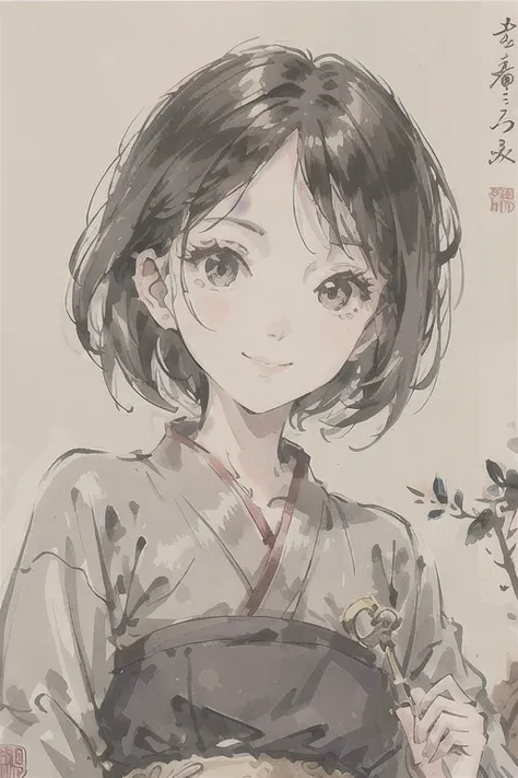 (masterpiece),best quality,good anatomy, shuimobysim,(1 girl:1), (upper body),(smile),short hair,(hanfu),(ecchi0.5), (trees:0.5), (flowers:0.6) ,(wooden house:0.2),(bamboo forest:0.2),(creek:0.2),(river:0.2), <lora:Moxin_10:0.5>, <lora:Moxin_Shukezouma11:0.8>