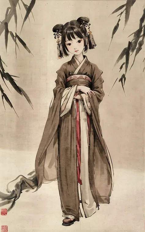shukezouma, negative space, , shuimobysim , <lora:shuV2:0.8>, portrait of a woman standing , willow branches, (masterpiece, best quality:1.2), traditional chinese ink painting, <lora:shuimobysimV3:0.7>, modelshoot style, peaceful, (smile), looking at viewer, wearing long hanfu, hanfu, song, willow tree in background, wuchangshuo,