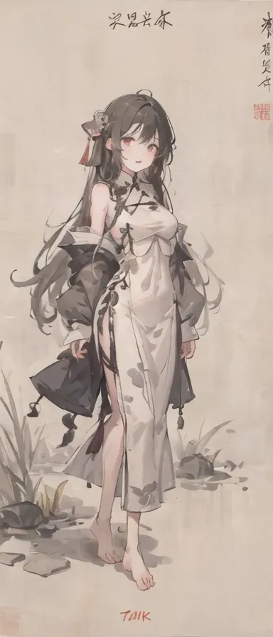 ((4k,masterpiece,best quality)), shuimobysim, traditional chinese ink painting, lotus, hanfu, maxiskit, dress conservatively
1girl, solo, long blue hair, smile, stand by the pond, barefoot, arms behind back
<lora:Moxin_10:0.3>, <lora:Moxin_Shukezouma11:0.7>, <lora:chilloutmixss_xss10:0.6>, <lora:firekeeperLoraFrom_fierkeeper16:0.9>