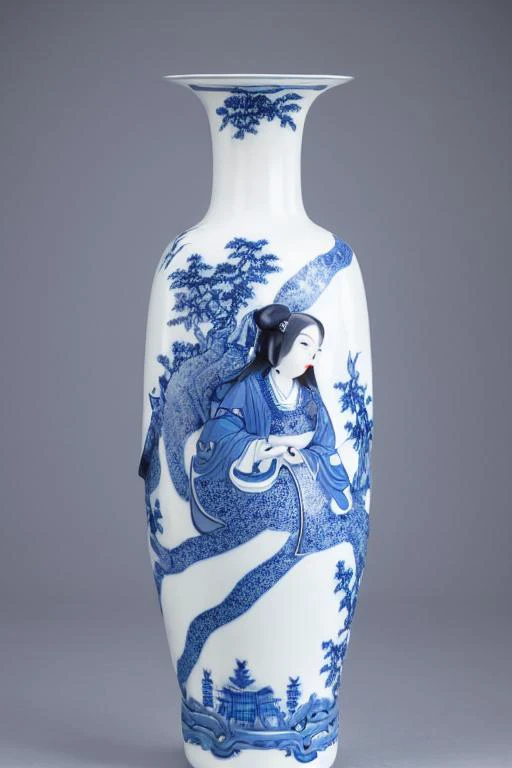 shukezouma, negative space, , (shuimobysim:1.6) , (lora:shukezouma_v1_1:1.2), portrait of a woman standing , A person waiting for their love, admiring the beauty of Chinese blue and white porcelain. standing in a dimly lit room, gazing at a stunning piece of white porcelain on display. a room decorated with antique chinese furniture, atmosphere is tranquil and peaceful. detailed porcelain piece, a pure white background on blue designs, a mesmerizing eyes. a illustration that mimics traditional chinese brushwork, with precise lines and bold strokes. detailed of the porcelain and the person's facial expression., shukezouma, negative space, , (shuimobysim:1.6) , (lora:shukezouma_v1_1:1.2), portrait of a woman standing , A person waiting for their love, admiring the beauty of Chinese blue and white porcelain. standing in a dimly lit room, gazing at a stunning piece of white porcelain on display. a room decorated with antique chinese furniture, atmosphere is tranquil and peaceful. detailed porcelain piece, a pure white background on blue designs, a mesmerizing eyes. a illustration that mimics traditional chinese brushwork, with precise lines and bold strokes. detailed of the porcelain and the person's facial expression.