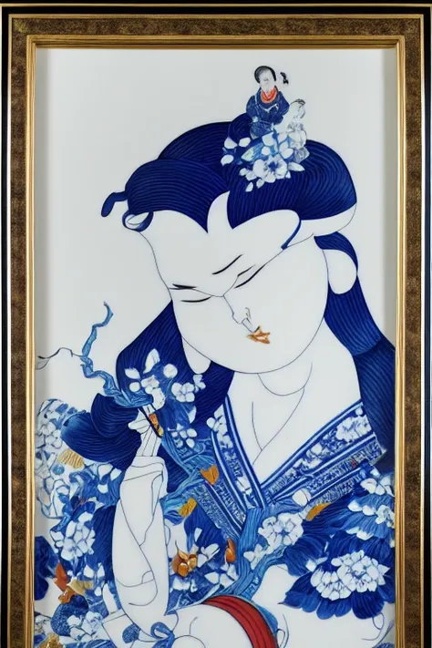shukezouma, negative space, , (shuimobysim:1.6) , (lora:shukezouma_v1_1:1.2), portrait of a woman standing , A person waiting for their love, admiring the beauty of Chinese blue and white porcelain. standing in a dimly lit room, gazing at a stunning piece of white porcelain on display. a room decorated with antique chinese furniture, atmosphere is tranquil and peaceful. detailed porcelain piece, a pure white background on blue designs, a mesmerizing eyes. a illustration that mimics traditional chinese brushwork, with precise lines and bold strokes. detailed of the porcelain and the person's facial expression., shukezouma, negative space, , (shuimobysim:1.6) , (lora:shukezouma_v1_1:1.2), portrait of a woman standing , A person waiting for their love, admiring the beauty of Chinese blue and white porcelain. standing in a dimly lit room, gazing at a stunning piece of white porcelain on display. a room decorated with antique chinese furniture, atmosphere is tranquil and peaceful. detailed porcelain piece, a pure white background on blue designs, a mesmerizing eyes. a illustration that mimics traditional chinese brushwork, with precise lines and bold strokes. detailed of the porcelain and the person's facial expression.