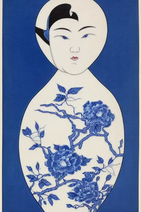 shukezouma, negative space, , (shuimobysim:1.6) , (lora:shukezouma_v1_1:1.2), portrait of a woman standing , A person waiting for their love, admiring the beauty of Chinese blue and white porcelain. standing in a dimly lit room, gazing at a stunning piece of white porcelain on display. a room decorated with antique chinese furniture, atmosphere is tranquil and peaceful. detailed porcelain piece,  a pure white background on blue designs,  a mesmerizing eyes.  a illustration that mimics traditional chinese brushwork, with precise lines and bold strokes. detailed of the porcelain and the person's facial expression., shukezouma, negative space, , (shuimobysim:1.6) , (lora:shukezouma_v1_1:1.2), portrait of a woman standing , A person waiting for their love, admiring the beauty of Chinese blue and white porcelain. standing in a dimly lit room, gazing at a stunning piece of white porcelain on display. a room decorated with antique chinese furniture, atmosphere is tranquil and peaceful. detailed porcelain piece,  a pure white background on blue designs,  a mesmerizing eyes.  a illustration that mimics traditional chinese brushwork, with precise lines and bold strokes. detailed of the porcelain and the person's facial expression.