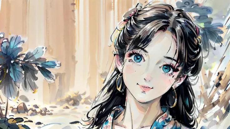 traditional chinese ink painting<lora:Moxin_10:0.7>,flower,butterfly, grass,dawn,near the lake,waterfall, trees,
shukezouma<lora:Shukezouma-1.1:0.3>,Nova,1girl.solo,wearing hanfu, more cloth,breasts,sexy attire, perfect body, jewelry and necklace,[((correct fingers,beautiful hands))], earrings,happy, grin, (blush|cute and playful|adorable|skinny|thick bangs|beauty|twintail|short hair|hair bun,),
[(full body,from everywhere,from below)],
(ultra high res,photorealistic,realistic,best quality,photo-realistic), (high detailed skin,visible pores),(real person,photograph),realistic,, (8k, raw photo, best quality, masterpiece),photon mapping, radiosity, physically-based rendering,automatic white balance,watery eyes, (looking at viewer),(irises and pupils are rounded,the pupil reflects the surroundings,eyes are not the same size),