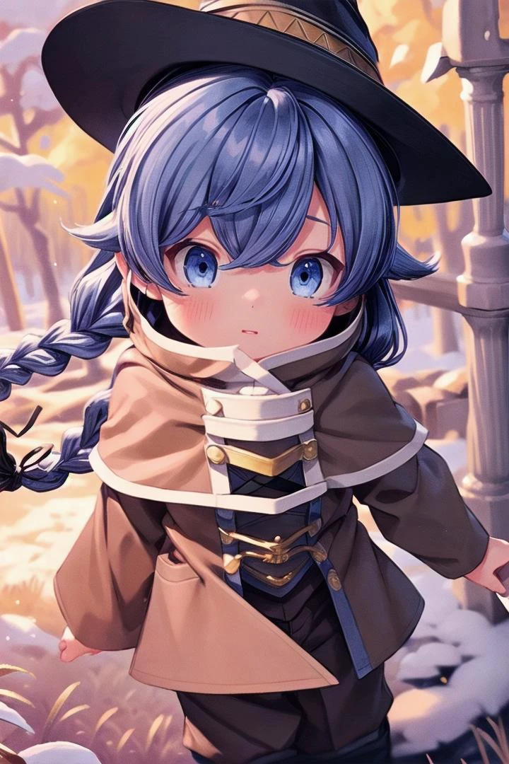 1 girl,cute,(looking at viewer:1.0), adorabel girl,cute face,details sky,handsome,,((masterpiece:1.4,best quality)),multiple details,eyeshadow,sfw, (medium shot:1.5), lora:add_detail:0.8>, <lora:more_details:0.4>, forest, (night:1.2), frosted trees, <lora:ç¼çå:0.4>, <lora:roxy:0.8> 1girl,witch hat,blue hair,very long hair,twin braid,hair ribbon,blue eyes,brown cape,long sleeves, ( long pants:1.2)
<lora:thebrushking:0.5> thebrushking,