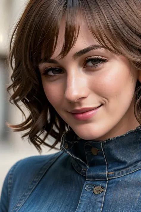 Al!sÑ³nH ((Wearing a turtleneck and distressed jeans)), ((in the city)), ((smiling)), ((real skin with pores:1.2)), model shoot style, extremely intricate, High Detail, Sharp focus, dramatic, soft cinematic light, (looking at viewer), (Real Eyes), (Detailed Eye Corneas) (detailed pupils), smiling, 24mm, photo lab, elegant, insane details, hyperdetailed, low contrast, epiCRealism, (((Safe For Work)))