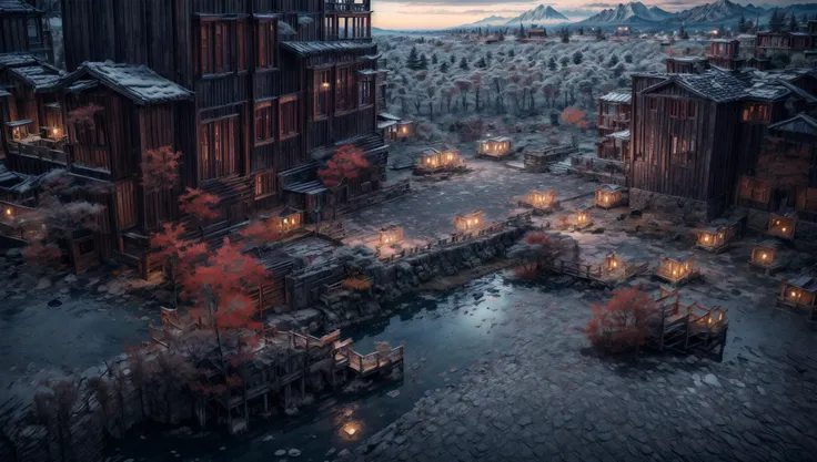 ((masterpiece:1.4,best quality)), cloud,  outdoors
(mountains), spring glade, scenery, sky, winter,
(early morning:1.4),morning red, high detail, abundant, 8k, high detail, wallpaper,
<lora:more_details:1.5>,   <lora:Ancient_city:0.7>, BJ_Ancient_city