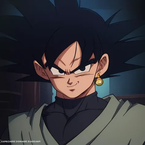 p <lora:mouth_slider_v1:-2> <lora:Dragon_Ball_Super_Broly_Style_Last:1>, Best_QualityPos, RAW photo, intricate details, best quality, 8k uhd, soft lighting, 1boy, solo, dbs_bs, goku black, single earring, dougi, black hair, black eyes, spiked hair, smile <lora:Goku_Black_V2:0.5>