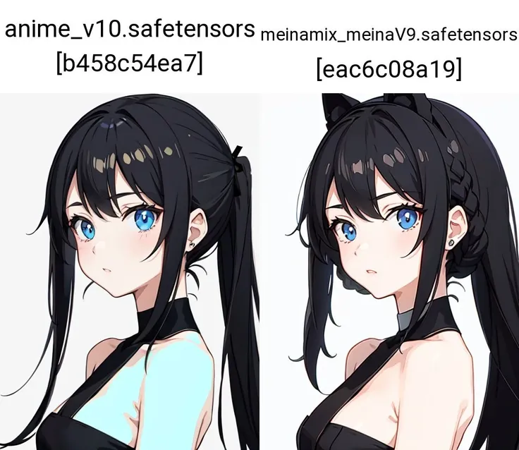 art of a girl portrait, anime style, black bandage