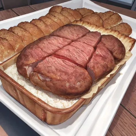 (amazing body, girl:0.6),(made of baked meat:1.4),texture of bread,detailed texture,sharp,meat hair (made of chicken meat:1.4),(baked:1.4),
