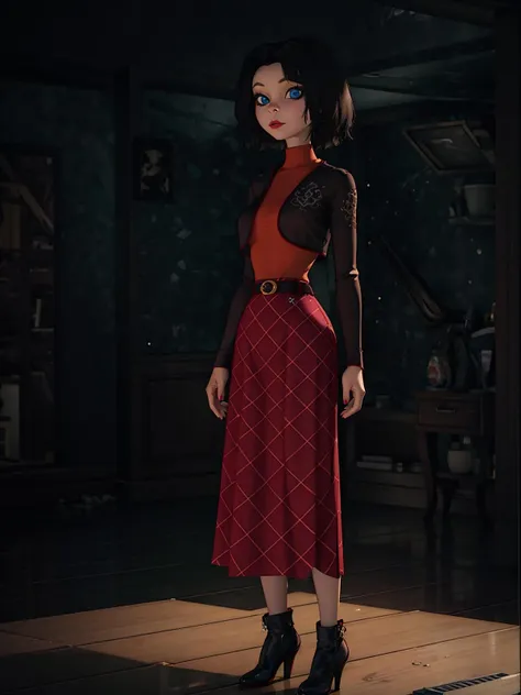 bremen, 1girl, solo, looking at viewer, blue eyes, skirt, black hair, short hair, long sleeves, belt, makeup, furry female <lora:bremen:0.55>, epic realistic, hyperdetailed, (cycles render:1.3), caustics, (glossy:0.58), (artstation:0.82)