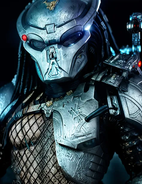 predator <lora:Predator:1>insane details, intricate details, 8k, Very detailed, Best Quality, uhd, Sharp focus, futuristic technology , robots , spaceships , by Vitaly Bulgarov , Maciej Kuciara , Jama Jurabaev , Sparth , Karla Ortiz
