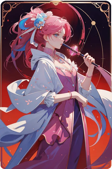 1girl, grand Tintype Print of a (DayGlo pink theme:0.7) , Art Deco [Substantive|higher class] ("The Conjurer of Prudence":1.3) , crowded lake and Libra constellation in background, Foggy conditions, horizon-centered, (luminism art by William Trost Richards:0.8) , (Cornelis Springer:0.9) , Fearful, Vaporpunk, soft lighting, Depth of field 100mm, Colorful, Folded Snakeskin, Crimson background, HDR, extremely hyper aesthetic