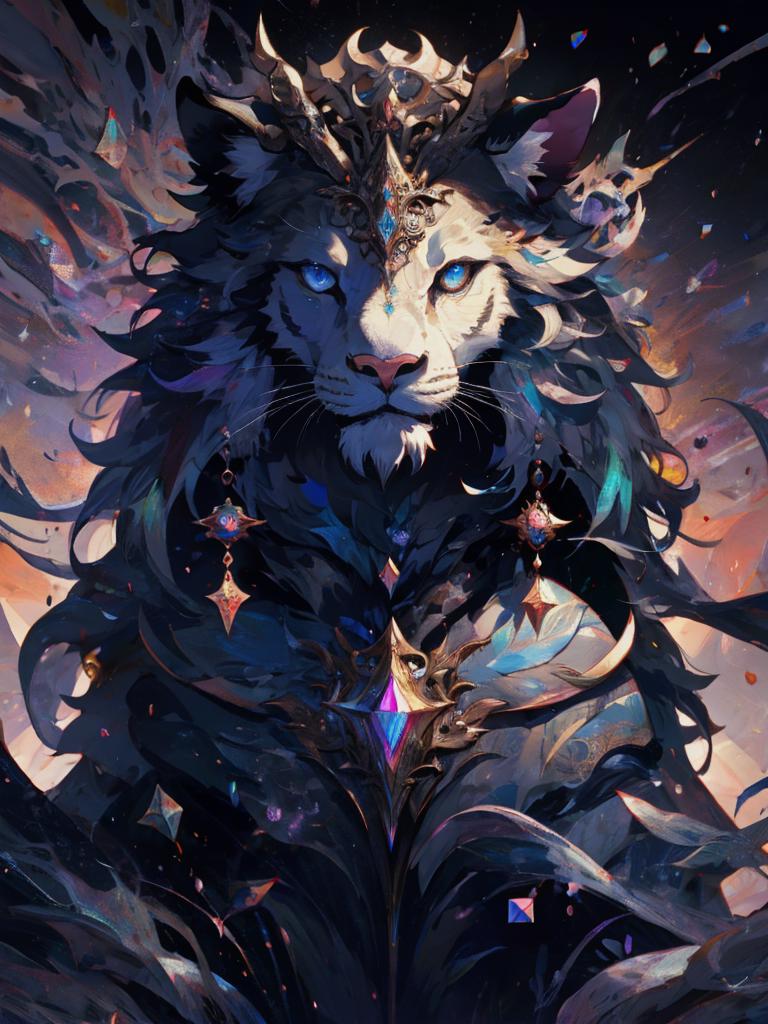 A close up of a cat with a crown on its head - SeaArt AI