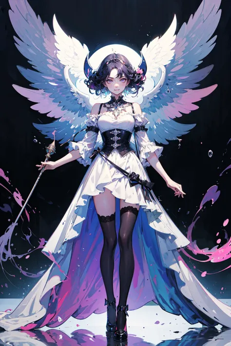 ((best quality, masterpiece, absurbres, super-resolution)) gal fashion, fun colors, grinning, bad girl vibe,