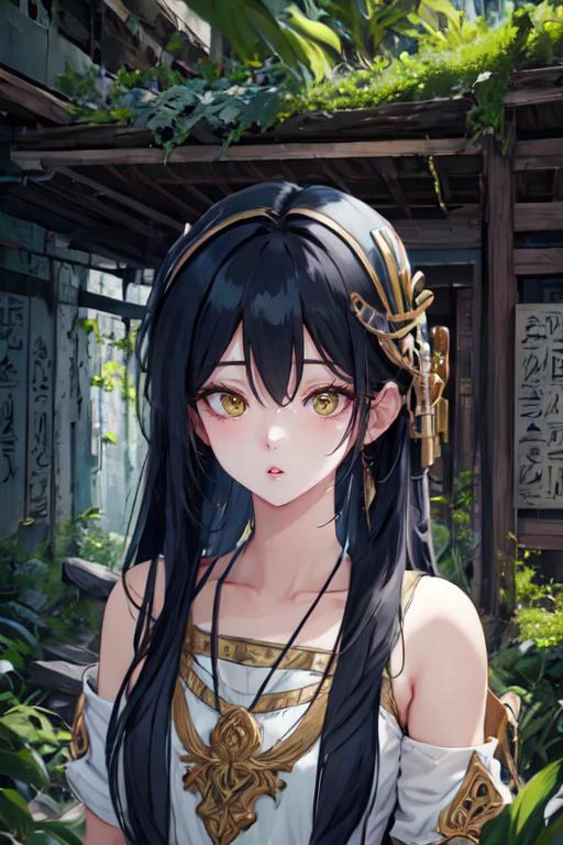 (otherworldly), highly insanely detailed, masterpiece, top quality, best quality, highres, 4k, 8k, RAW photo, (very aesthetic, beautiful and aesthetic),
1girl, solo, <lora:BLGirl_R001_ShenHe:1>, portrait, upper_body
((ancient egyptian theme:1.2)), ancient egyptian symbol,
taiwan, korean,
((post-apocalyptic:1.2)),
abandoned building, overgrown with vegetation, ruin,
water,
(gardens, village:0.6),
mythical, mysterious,