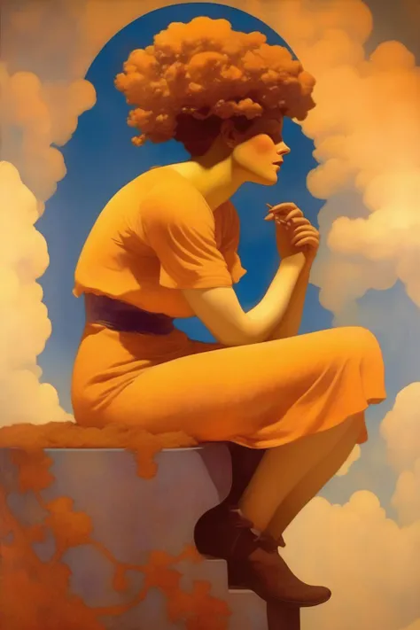 <lora:Maxfield Parrish Style:1>Maxfield Parrish Style - abstract funky feminist in the style of Maxfield Parrish
