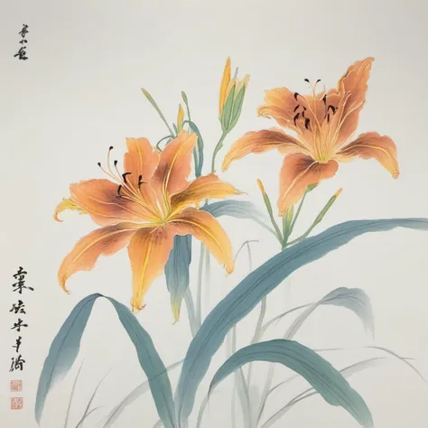 mogu painting,beautiful butterfly,traditional chinese painting,<lora:mogu-painting_xl_v1-000006:0.6>,daylily,