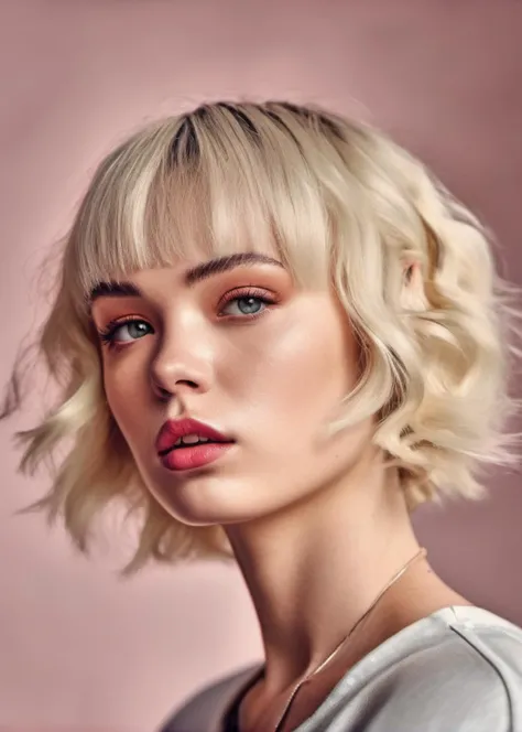 <lora:lilly_bell_xl_lora_10:1> lilly bell woman, fashion photo, Realistic 8K portrait: A young tomboy, blonde, short hair,  fashion clothing; dramatic lighting, cinematic colors; hyper-above