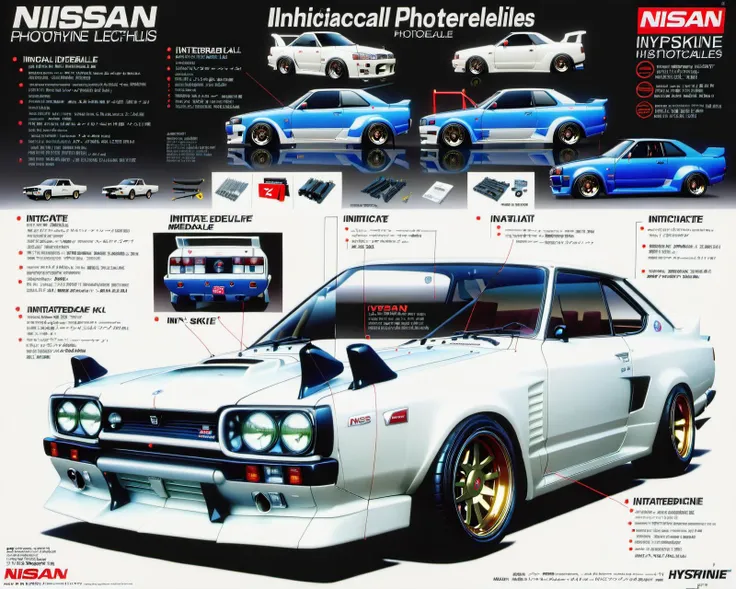 (intricate details:1.2), (photorealistic), (masterpiece), (photography), cinematic lighting, (hyperrealistic:1.2),
nissan skyline, parts info, diagram, manual, instructions,
<lora:Drone_Cars_XL:0.3> <lora:robot_info:0.5> robotinfo