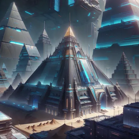 <lora:OverwatchTech-28:1>,owtech,scifi,  stylized 3d, dessert, sand, pyramid \(structure\), cityscape, solar panel, urban area, city,
 <lora:GlassTech-20:1>, glasstech, transparent,