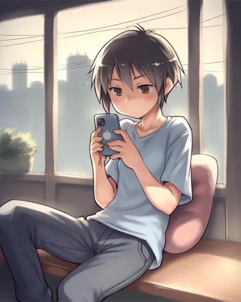 score_9, score_8_up, score_7_up, source_anime, solo, 1girl, , , , looking at phone, Cinematic lighting, 1910s, aaaa \(quad-a\),  <lora:aaaa-000003:0.8>