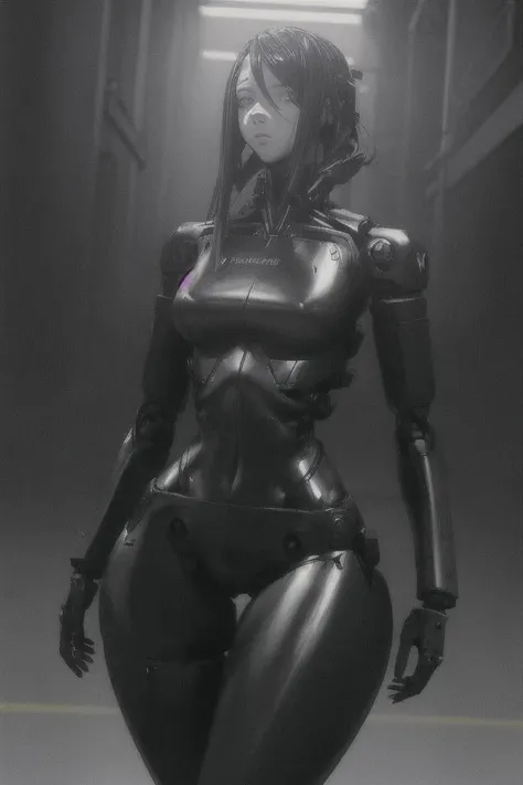 hard lighting with hard shadows, (blame artstyle:1.1), (tsutomu nihei:0.6)
one cyborg girl with robot legs is standing upright and looking away from viewer, (looking ahead:0.8)
distracted view, (thick thighs, wide hips, slim waist:1.3)
mechanical parts, android, cyborg, robot, (transluscent skin:1.2)
(dynamic camera angle:1.3), flat colours, monochrome
(very detailed background:1.1) is empty void
<lora:blame-derv5-nai-128dim-128a-rep-3kstep:1> <lora:GR2-NAI-D128-A64:0.5> <lora:translucent_skin:1.3> <lora:add_detail:0.5>