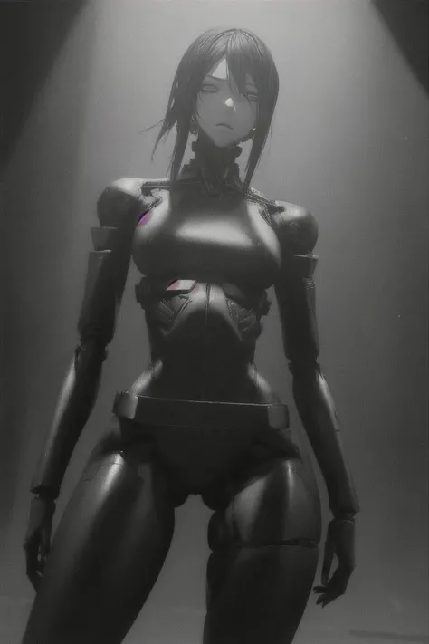 hard lighting with hard shadows, (blame artstyle:1.1), (tsutomu nihei:0.6)
one cyborg girl with robot legs is standing upright and looking away from viewer, (looking ahead:0.8)
distracted view, (thick thighs, wide hips, slim waist:1.3)
mechanical parts, android, cyborg, robot, (transluscent skin:1.2)
(dynamic camera angle:1.3), flat colours, monochrome
(very detailed background:1.1) is empty void
<lora:blame-derv5-nai-128dim-128a-rep-3kstep:1> <lora:GR2-NAI-D128-A64:0.5> <lora:translucent_skin:1.3> <lora:add_detail:0.5>