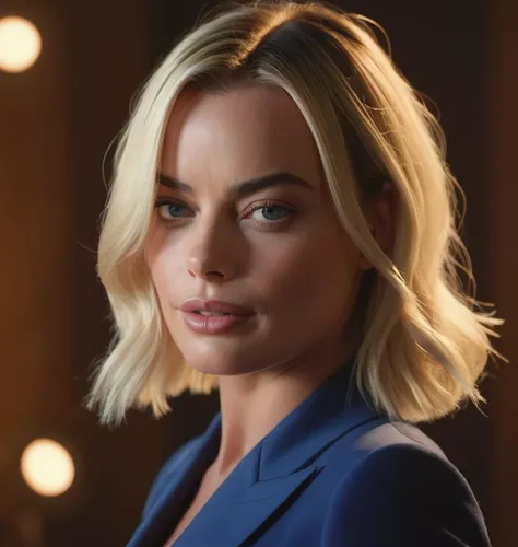 photo of Margot robbie, artstation, concept art, smooth, sharp focus,(global illumination, studio light, volumetric light), dim light, trim light, two-tone lighting,