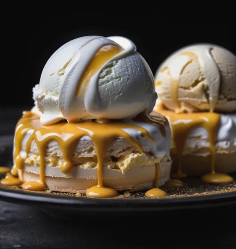 ice cream, intricate detail ,dark background , HD. Photograph , in table((realism)), extremely high quality RAW photograph, ultra detailed photograph, sharp focus, high resolution, (detailed skin:1,3),high quality, film grain, Fujifilm XT3,Highly Detailed, movie, (Cinematic Photo:1.3) of (Realistic:1.3)