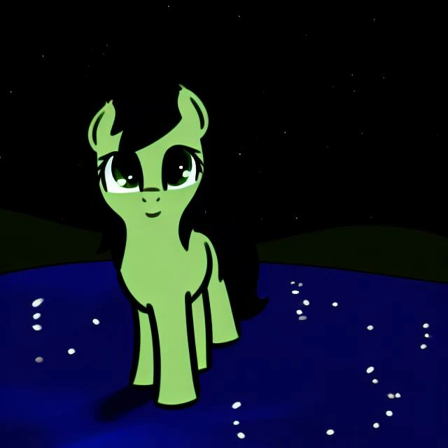 safe, solo, anonfilly, pony, mare, grass, night, dark, cute, by neuro