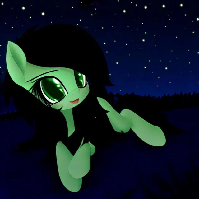 safe, solo, anonfilly, pony, mare, grass, night, dark, cute, by an-m