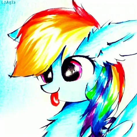 safe, solo, rainbow dash, pony, pegasus, blep, fluffy, tongue out, portrait, by liaaqila